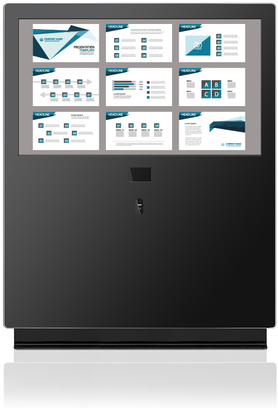 Fröscher Medientechnik Stele Schwarz Präsentation
